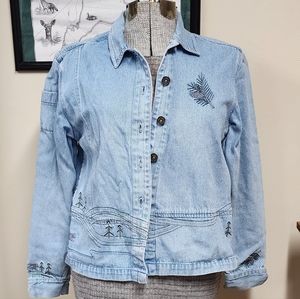 Embroidered Jean jacket/shirt